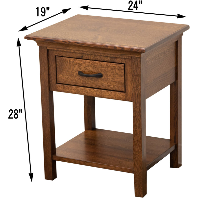 YSF Mission 1-Drawer, Open Nightstand