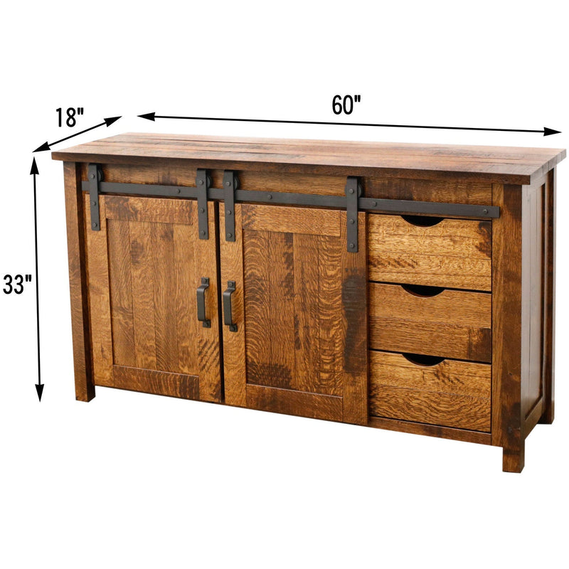 Montego 60" Sliding Barn Door Post TV Console