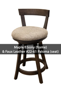 24" Temple Swivel Bar Chair with Fabric Seat