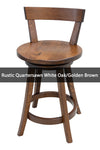 24" Temple Swivel Bar Chair with Wood Seat