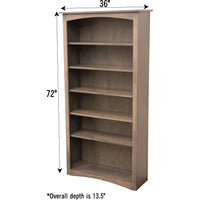 Seattle Solid Wood Bookcase, 72"