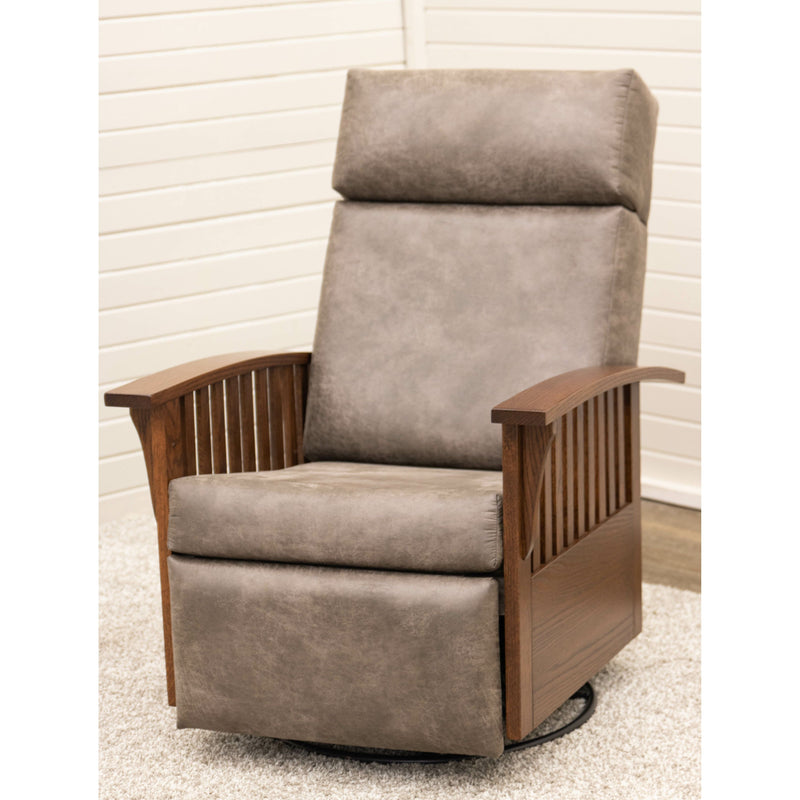 Midland Swivel Glider Recliner with Wood Arms