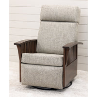 Midland Swivel Glider Recliner with Wood Arms