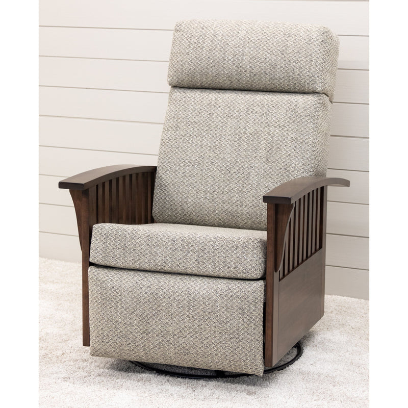 Midland Swivel Glider Recliner with Wood Arms