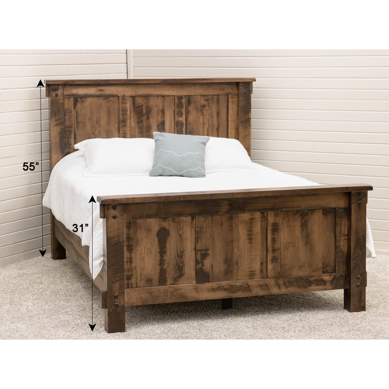 Baltic Roughsawn Panel Bed with Straight Headboard