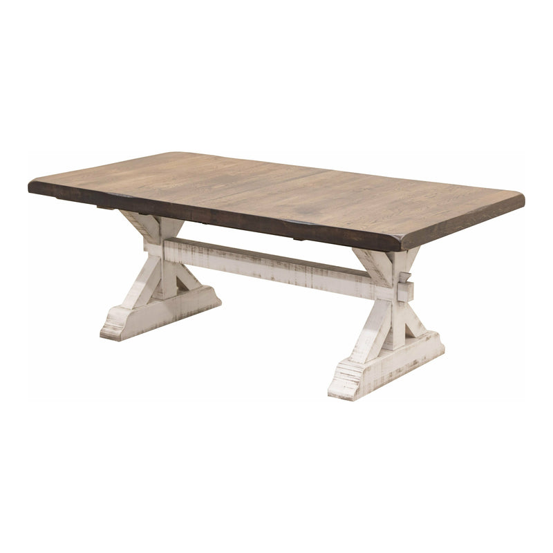Farmhouse Extending Dining Table with Built-Down Top