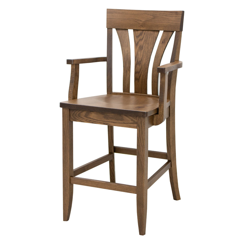 Hunter 24" Stationary Bar Chair with Arms